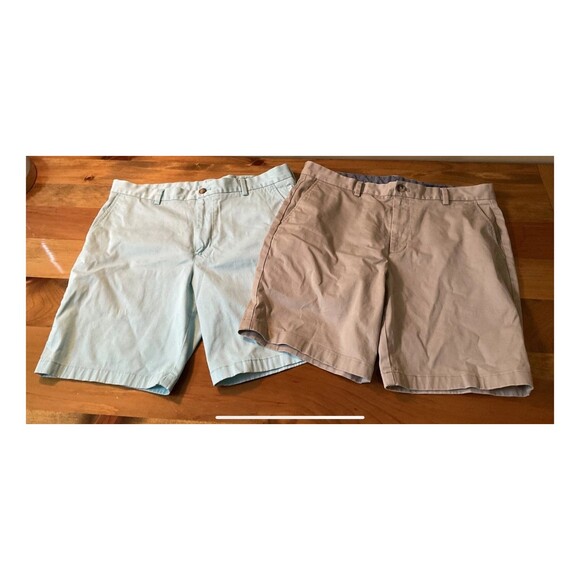 Vineyard Vines by Shep & Ian Breaker Shorts Men's Size 35 Green, Khaki Set 2 - Picture 1 of 8